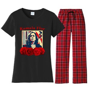 Kamala Flor Roses Kamala 2024 IM With Her Women's Flannel Pajama Set