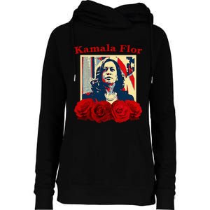 Kamala Flor Roses Kamala 2024 IM With Her Womens Funnel Neck Pullover Hood