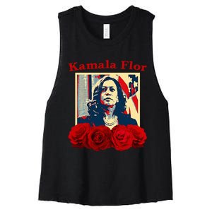 Kamala Flor Roses Kamala 2024 IM With Her Women's Racerback Cropped Tank