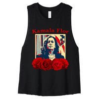 Kamala Flor Roses Kamala 2024 IM With Her Women's Racerback Cropped Tank