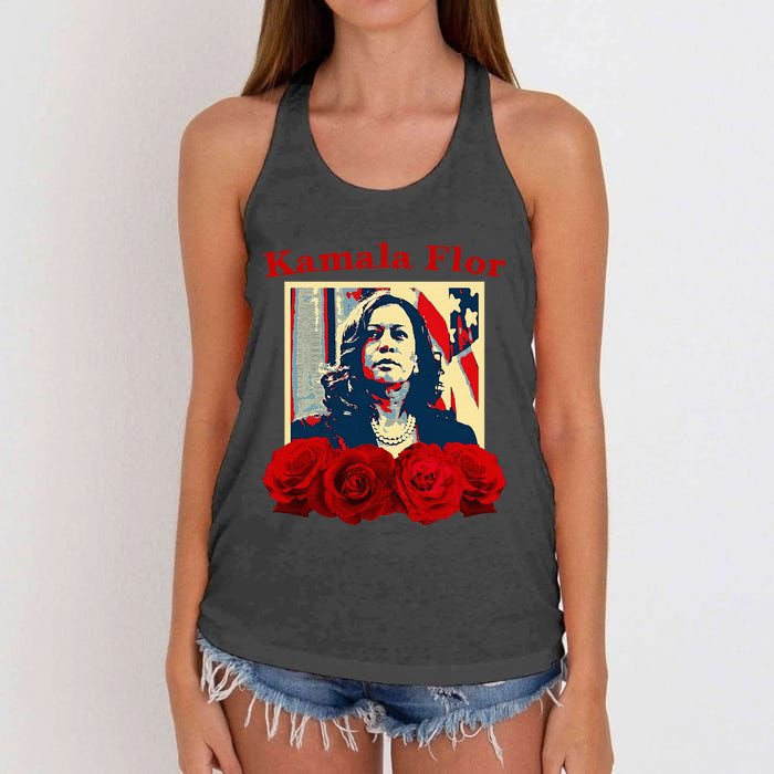 Kamala Flor Roses Kamala 2024 IM With Her Women's Knotted Racerback Tank