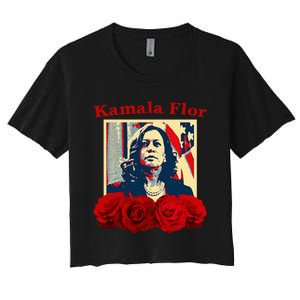 Kamala Flor Roses Kamala 2024 IM With Her Women's Crop Top Tee