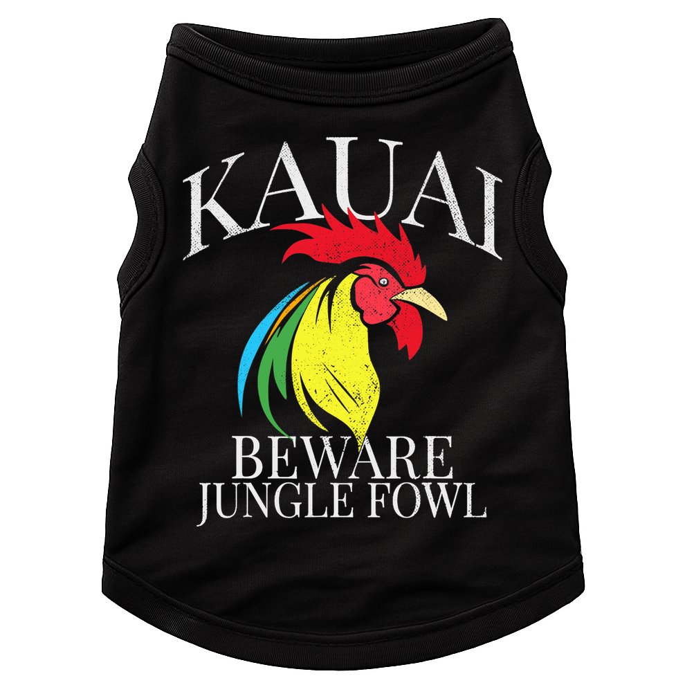 KAUAI FUNNY ROOSTER BEWARE JUNGLE FOWL VINTAGE HAWAII ISLAND Doggie Tank