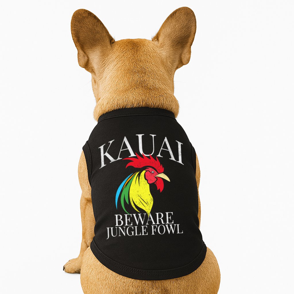KAUAI FUNNY ROOSTER BEWARE JUNGLE FOWL VINTAGE HAWAII ISLAND Doggie Tank