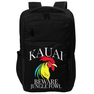 KAUAI FUNNY ROOSTER BEWARE JUNGLE FOWL VINTAGE HAWAII ISLAND Impact Tech Backpack