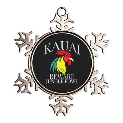 KAUAI FUNNY ROOSTER BEWARE JUNGLE FOWL VINTAGE HAWAII ISLAND Metallic Star Ornament