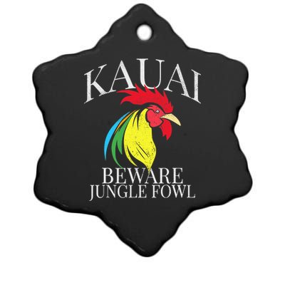 KAUAI FUNNY ROOSTER BEWARE JUNGLE FOWL VINTAGE HAWAII ISLAND Ceramic Star Ornament