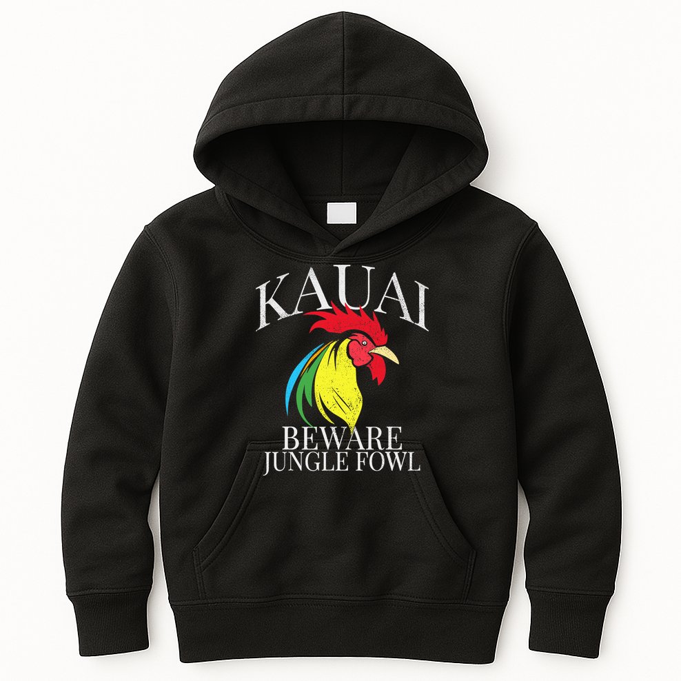 KAUAI FUNNY ROOSTER BEWARE JUNGLE FOWL VINTAGE HAWAII ISLAND Kids Hoodie