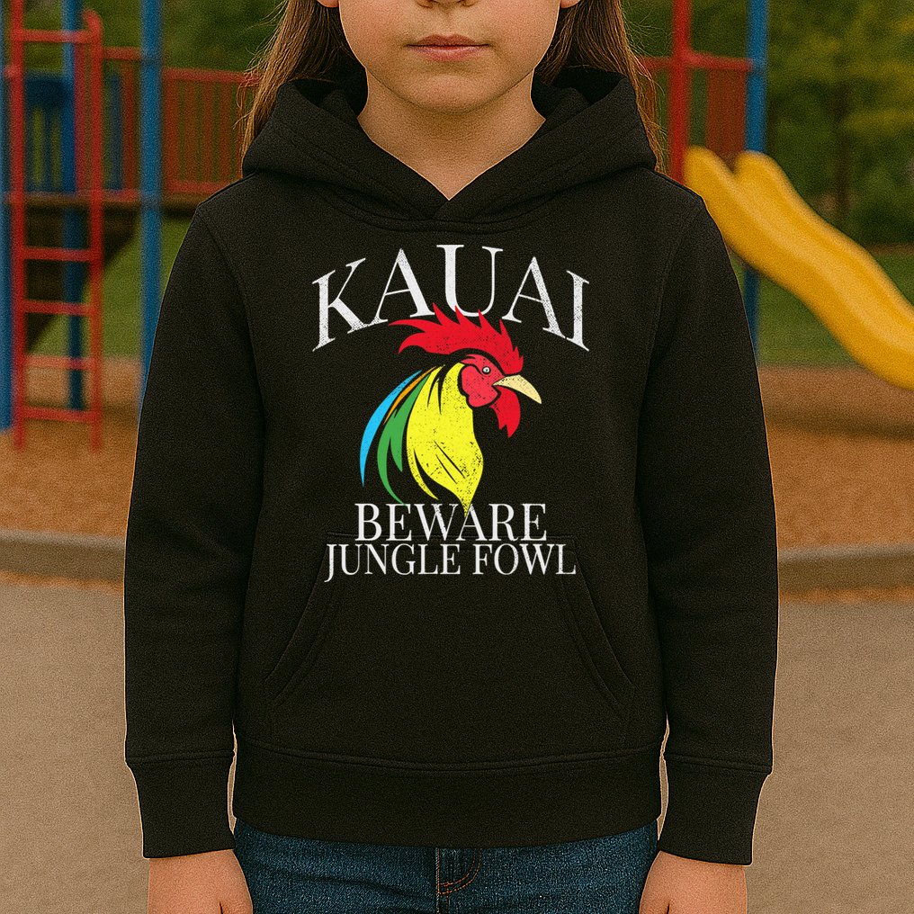 KAUAI FUNNY ROOSTER BEWARE JUNGLE FOWL VINTAGE HAWAII ISLAND Kids Hoodie