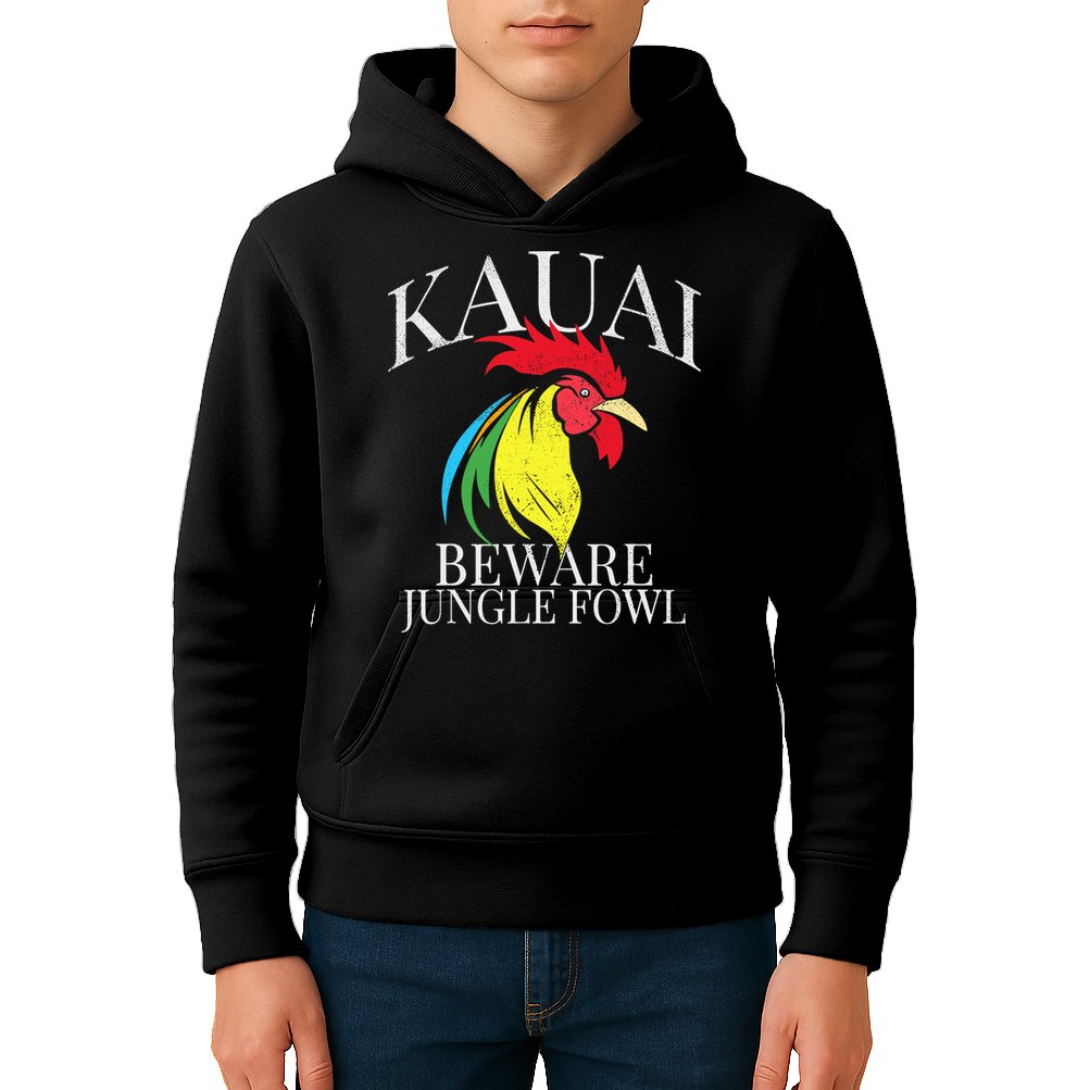 KAUAI FUNNY ROOSTER BEWARE JUNGLE FOWL VINTAGE HAWAII ISLAND Kids Hoodie