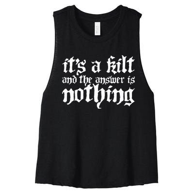 Kilt Funny Renaissance Festival Women's Racerback Cropped Tank