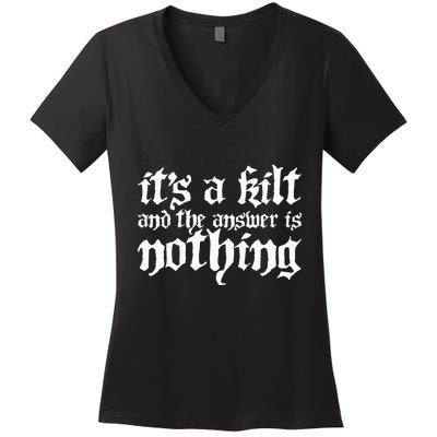 Kilt Funny Renaissance Festival Women's V-Neck T-Shirt