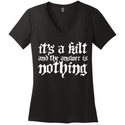 Kilt Funny Renaissance Festival Women's V-Neck T-Shirt