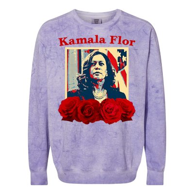 Kamala Flor Roses Kamala 2024 Im With Her Colorblast Crewneck Sweatshirt