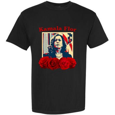 Kamala Flor Roses Kamala 2024 Im With Her Garment-Dyed Heavyweight T-Shirt