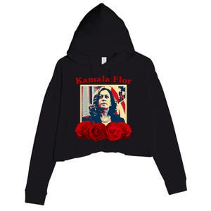 Kamala Flor Roses Kamala 2024 Im With Her Crop Fleece Hoodie