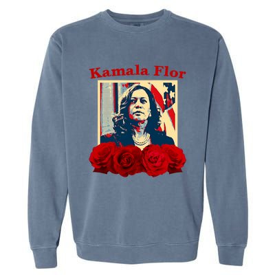 Kamala Flor Roses Kamala 2024 Im With Her Garment-Dyed Sweatshirt