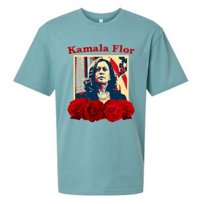 Kamala Flor Roses Kamala 2024 Im With Her Sueded Cloud Jersey T-Shirt