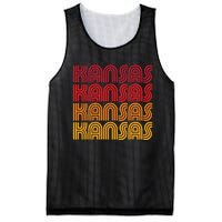 Kansas Funny Retro Vintage 80 70s State Disco Style Fan Love Mesh Reversible Basketball Jersey Tank