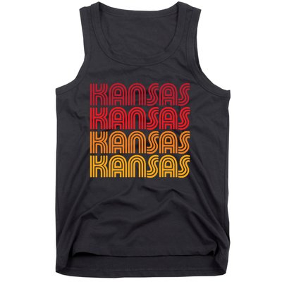 Kansas Funny Retro Vintage 80 70s State Disco Style Fan Love Tank Top