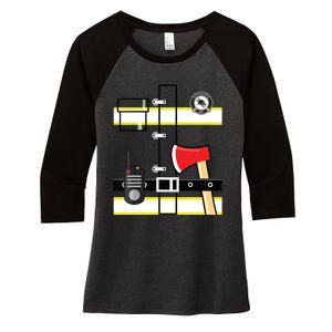 Kids Fireman Shirts Halloween Childrens Firefighter Women's Tri-Blend 3/4-Sleeve Raglan Shirt