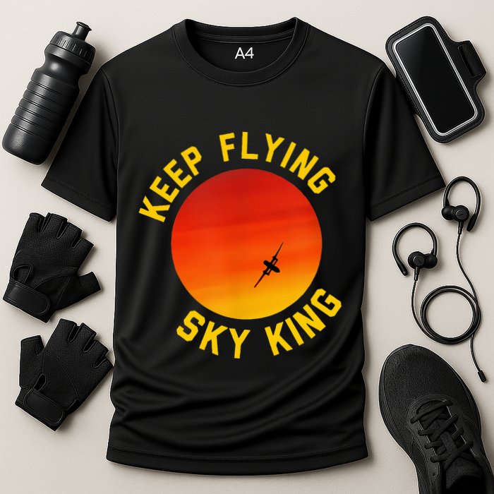 Keep Flying Sky King Funny Design Cooling Performance Crew T-Shirt