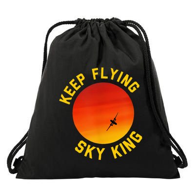 Keep Flying Sky King Funny Design Drawstring Bag