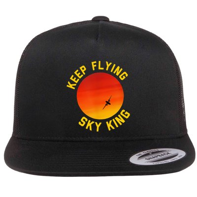 Keep Flying Sky King Funny Design Flatbill Hat