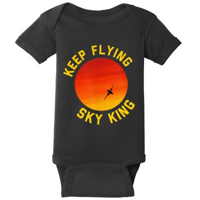 Keep Flying Sky King Funny Design Baby Bodysuit