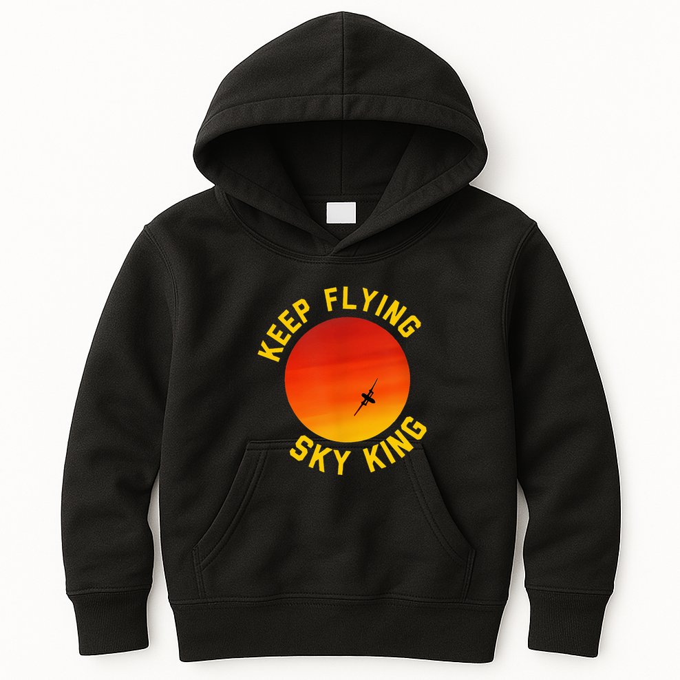 Keep Flying Sky King Funny Design Kids Hoodie