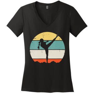 Kickboxing funny sport lover gift Women's V-Neck T-Shirt