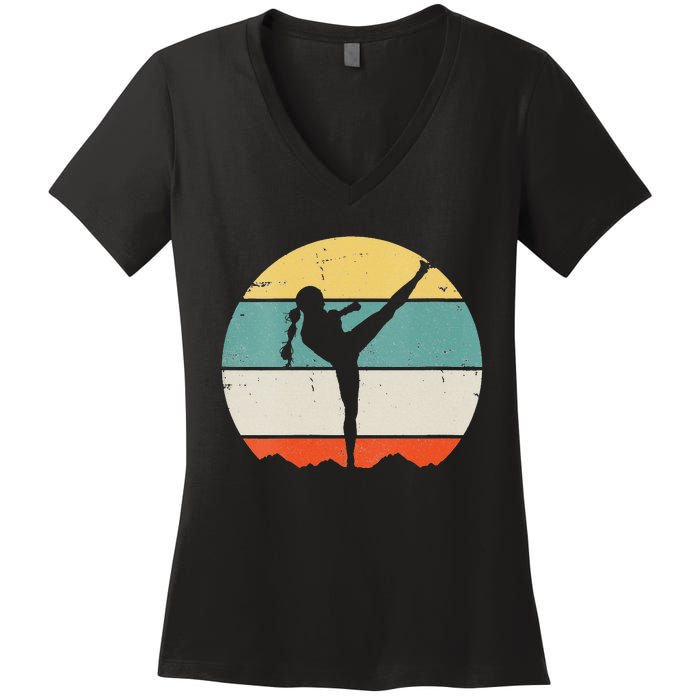 Kickboxing funny sport lover gift Women's V-Neck T-Shirt