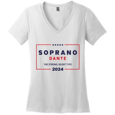 Kevin Finnerty Soprano Dante The Strong Silent Type 2024 Women's V-Neck T-Shirt