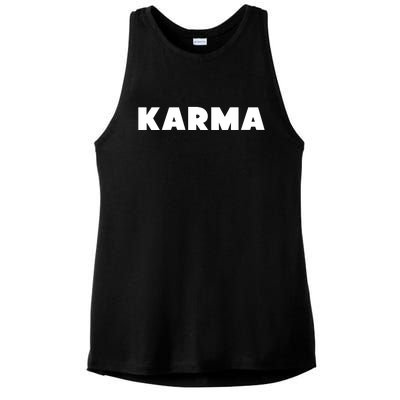 Karma Funny Sarcastic Ladies PosiCharge Tri-Blend Wicking Tank