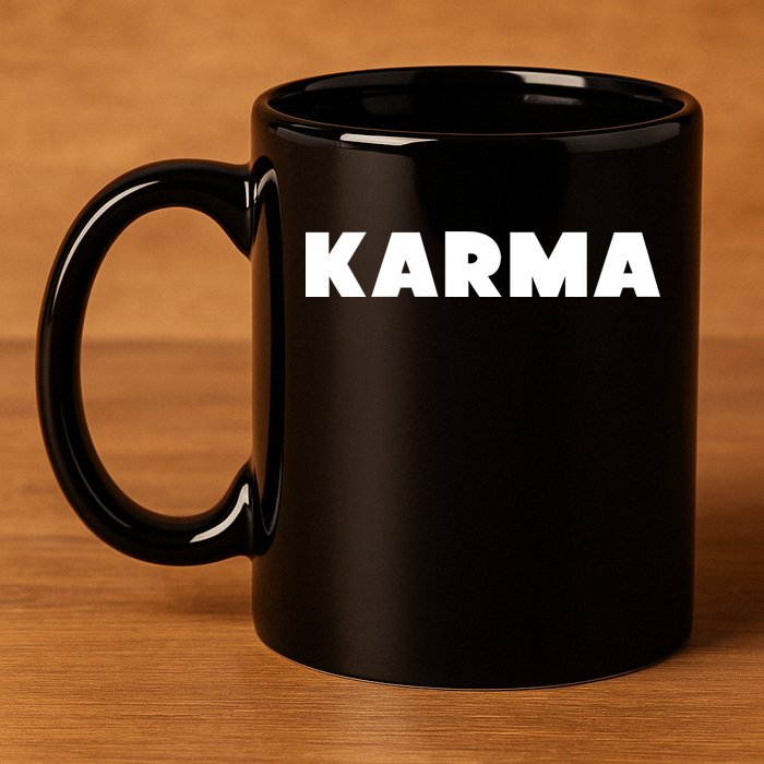 Karma Funny Sarcastic 11oz C Handle Ceramic Mug