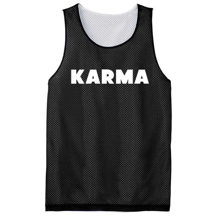 Karma Funny Sarcastic Mesh Reversible Basketball Jersey Tank