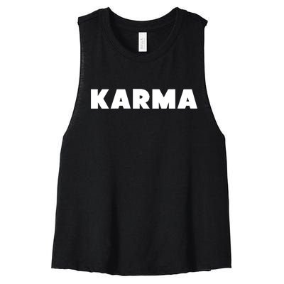 Karma Funny Sarcastic Women's Racerback Cropped Tank