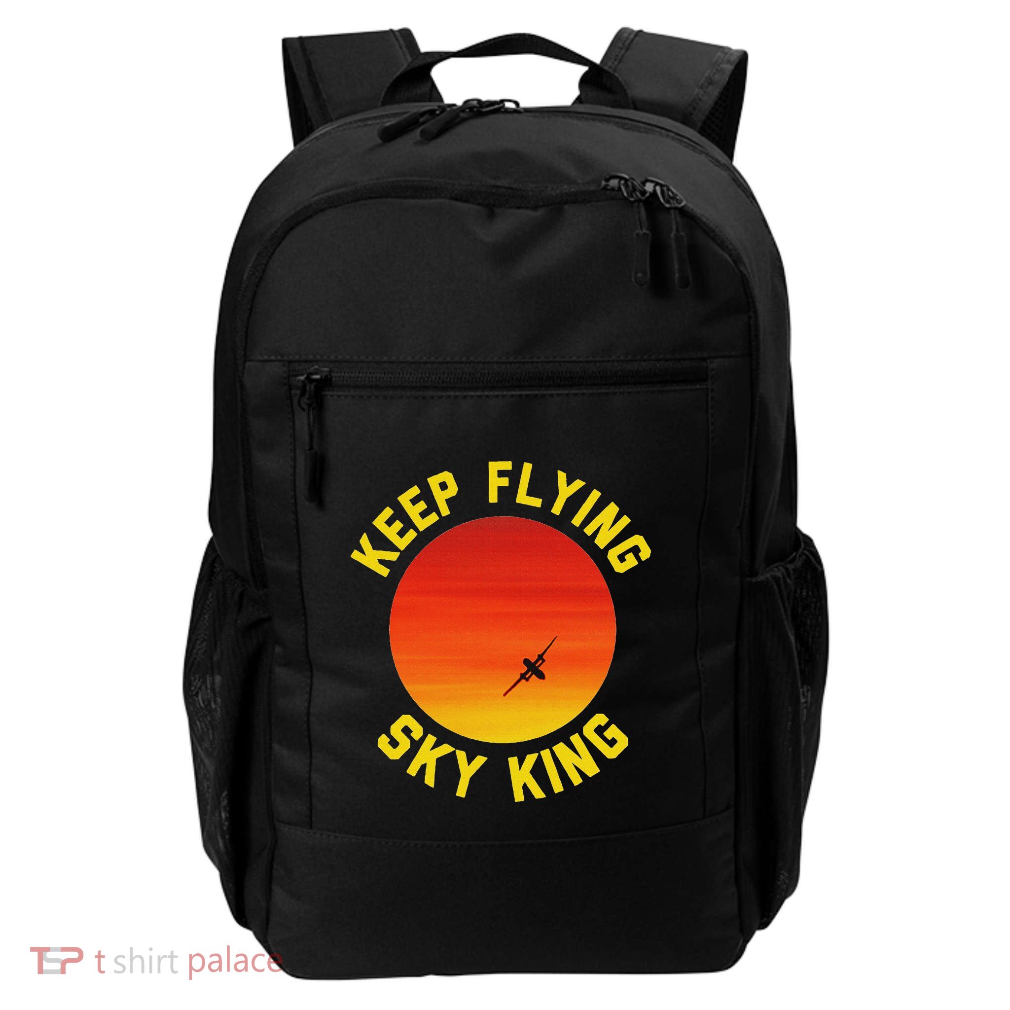 Keep Flying Sky King Aviation Pilot Airplane Daily Commute Backpack