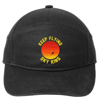 Keep Flying Sky King Aviation Pilot Airplane 7-Panel Snapback Hat