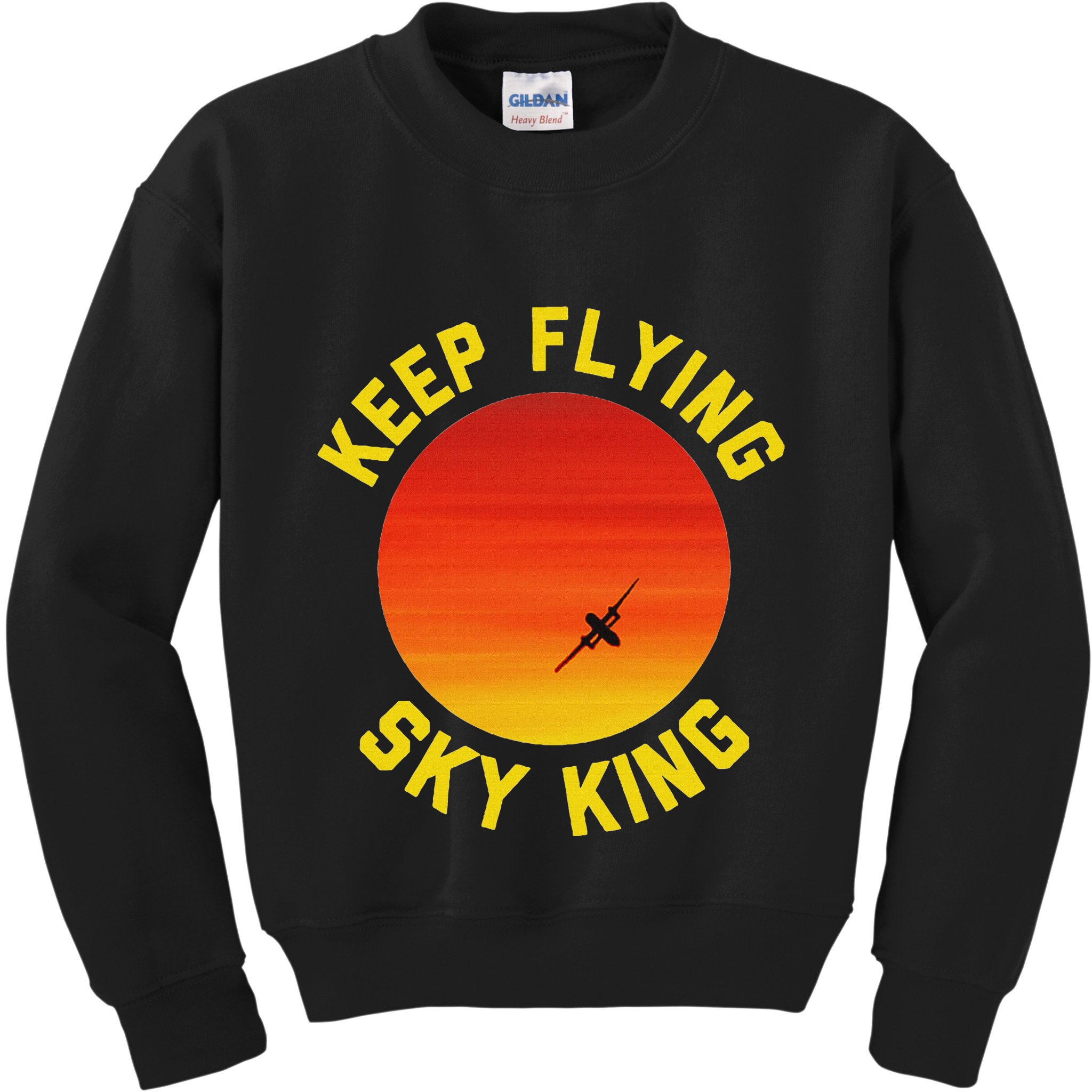 Keep Flying Sky King Aviation Pilot Airplane Kids Sweatshirt
