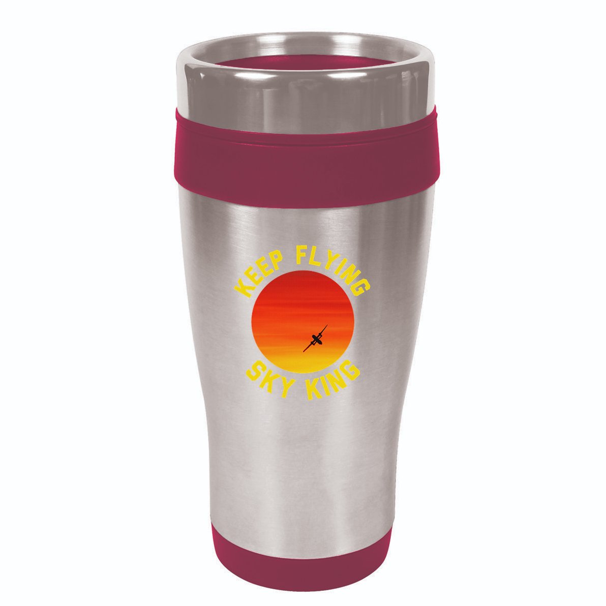 Keep Flying Sky King Aviation Pilot Airplane 16oz Travel Tumbler