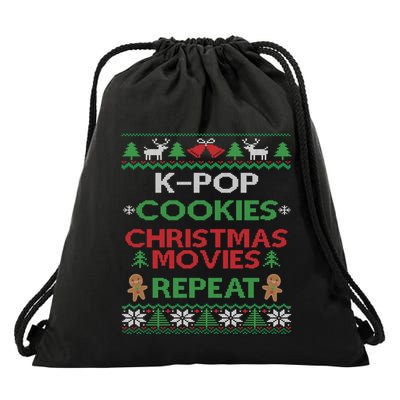Kpop Fan South Korean Pop Music Lover Ugly Christmas Kpop Cool Gift Drawstring Bag