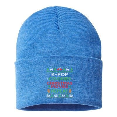 Kpop Fan South Korean Pop Music Lover Ugly Christmas Kpop Cool Gift Sustainable Knit Beanie
