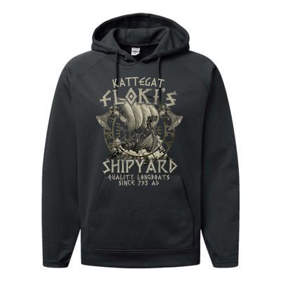 Kattegat Floki's Shipyards Quality Longboats Since 793 Ad Performance Fleece Hoodie