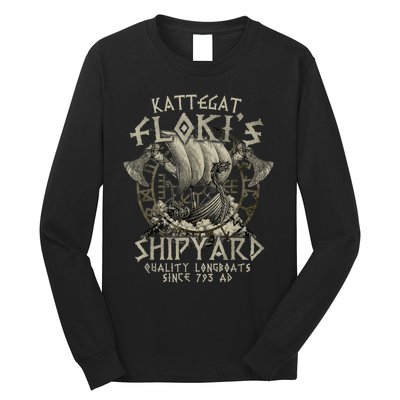 Kattegat Floki's Shipyards Quality Longboats Since 793 Ad Long Sleeve Shirt