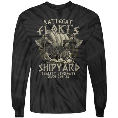 Kattegat Floki's Shipyards Quality Longboats Since 793 Ad Tie-Dye Long Sleeve Shirt