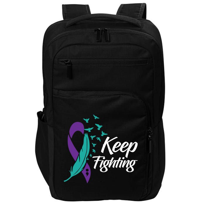 Keep Fighting Suicide Prevention Awareness Impact Tech Backpack