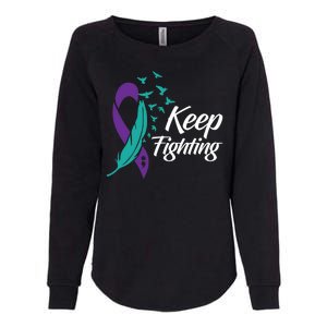 Keep Fighting Suicide Prevention Awareness Womens California Wash Sweatshirt