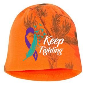 Keep Fighting Suicide Prevention Awareness Kati - Camo Knit Beanie