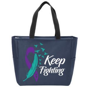 Keep Fighting Suicide Prevention Awareness Zip Tote Bag